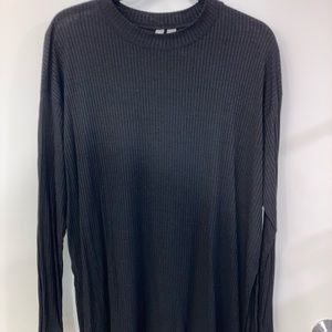 Long Black Shirt with Side Slits